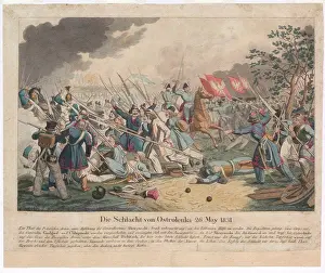 Russian Empire Prints: The Battle of Ostroleka on 26 May 1831 by Wunder
