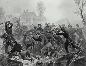 Cannon Prints: Battle of Shiloh-Recapture of Artillery by a Portion of General Rousseau's Command c