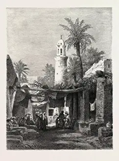 Engraved Image Prints: BAZAAR IN ASSOUAN. Egypt, engraving 1879