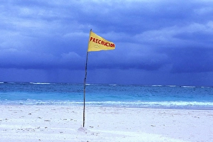 Amerika Prints: a Beach near Cancun on Yucatan in the Province Quintana Roo in Mexico in Central America