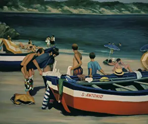Mixed Prints: Beach at Nerja 1991 Dale Kennington (20th C./American) Oil on canvas Private Collection