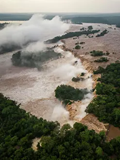 Aerial Photo Prints: Beautiful aerial view to second biggest flood in Iguazu Falls