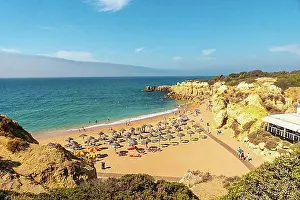 Oceans Prints: Beautiful beach on vacation at Praia da Mare das Porcas, Algarve, Albufeira. Portugal