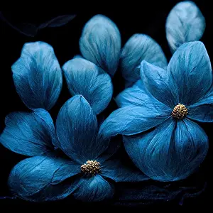 Violet Prints: Beautiful blue flowers, close up