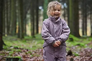 Beautiful child in the forest in Denmark