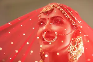 Nose Ring Prints: Beautiful Indian Bride under a viel
