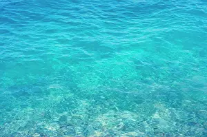Shine Prints: Beautiful pattern of blue water. Blue water waves. Texture. Back