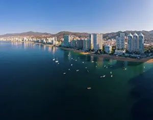 Sun Light Prints: Beautiful view of the beach, aerial view of the sea, acapulco beach