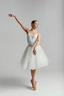 Studio Shots Prints: Beautiful woman practicing ballet full shot