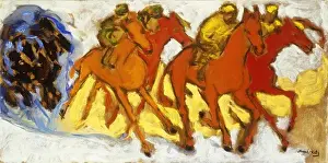 Medium Group Of People Prints: Bedouins on Horseback (Racing)