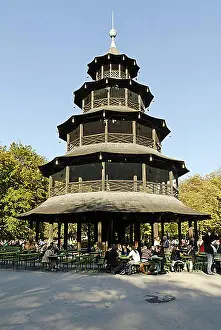 Gardens Prints: Beer garden, Chinesischer Turm