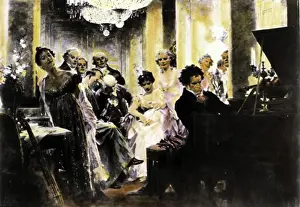Plays Prints: Beethoven Plays at the House of Prince Lichnowsky ca