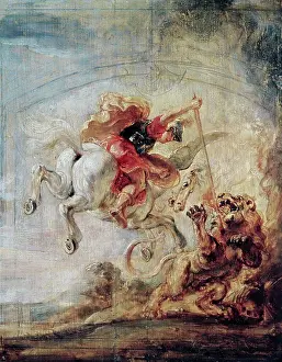 Heroes Prints: Bellerophon Mounted on a Pegasus