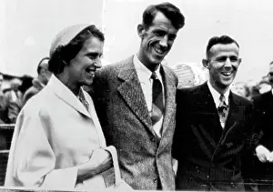 Explorer Prints: Below, Sir Edmund Hillary is welcomed by his sister and brother