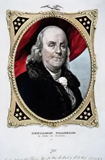 Bald Prints: Benjamin Franklin 1847 Currier & Ives (Active 1857-1907/American) Color Lithograph Library of Congress