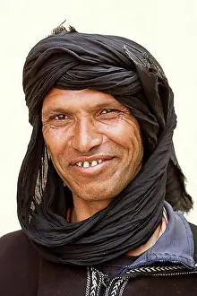 50 54 Years Prints: Berber wearing a Djellaba, a traditional robe, near Asni, Morocco, Africa