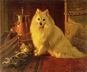 Animal Theme Prints: Best of Friends. Wright Barker (1864-1941). Oil on canvas. 63.5 x 76.2cm