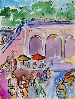 Richard Prints: Bethesda Terrace, 2010, Richard H. Fox (b.1960/American), Watercolor and Ink on Paper