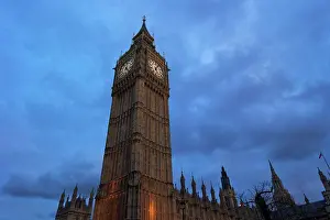 Capital Cities Prints: Big Ben at sunset, Houses Of Parliament, City Of Westminster, London, England