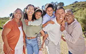 Grandparents Prints: Big family, portrait and happy smile of mom