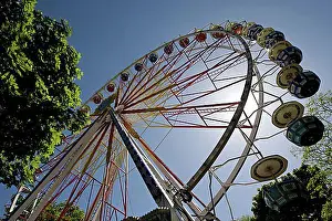 Amusement Rides Prints: Big wheel, traditional Waeldchestag, Frankfurt, Hesse, Germany, Europe
