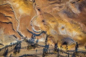Natural Pattern Prints: Birds eye view of Australian arid landscape from central South Australia