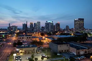 City Scape Prints: Birmingham, Alabama Skyline at dusk with the University of Alabama in the Foreground