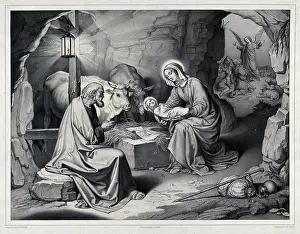 The birth of Christ; outside the crumbling cave
