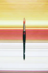 Fawn Prints: Black brush on a striped surface