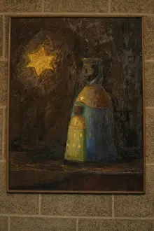Basilica Prints: Black Virgin Mary and Baby Jesus Paint Art on the Cathedral of Le Puy
