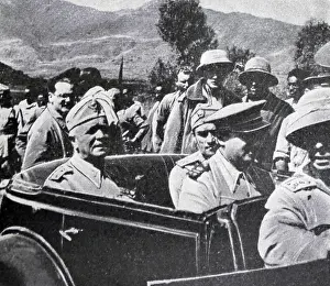 Ethiopia Prints: Black and white photo of the War in Ethiopia after the Italian invasion of 1935; Marshal Pietro Badoglio (1871-1956)