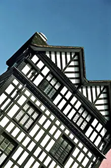 Exteriors Prints: Black and White tudor house, Old Compton Street, Soho, London, england