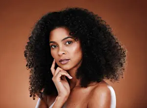 Thought Prints: Black woman afro, beauty and thinking in skincare