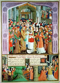 Manuscript Prints: Blanche of France (1253-1323), daughter of King Louis IX of France marries Ferdinand de la Cerda