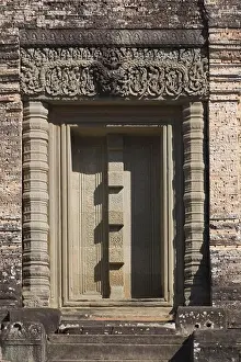 Doors Prints: Blind door, colonettes & lintel of Hindu temple at East Mebon