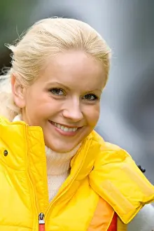 Sweater Prints: blonde woman outdoors