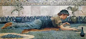 Lying On Front Prints: Blue Mosaic Edward Matthew Hale (1852-1924 British)