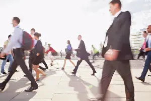 Business Prints: Blurred commuters at rush hour