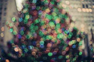 Brooklyn Prints: blurry Christmas lights at Rockefeller center