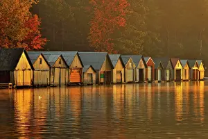 Non Urban Prints: Boathouses at dawn, Greater Sudbury Panache, Ontario, Canada