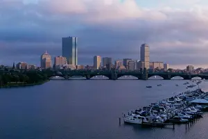 Boston Prints: Boats docked in a harbor, Charles River, Boston, Massachusetts, USA