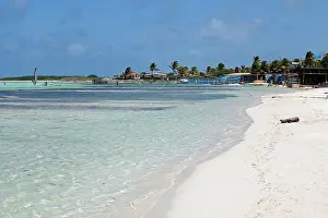 Footprints Prints: Bonaire, East Coast, Lac Bay. The beach at Lac Bay is a well known windsurfing location
