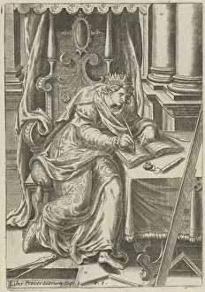 Wisdom Prints: Book illustration accompanying the story of Solomon writing the book of Proverbs (Proverbs 1)