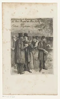 Stalls Prints: Book stalls on a quay in Paris; Title page for: Octave Uzanne, Les Quais de Paris, 1896