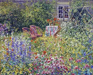 Tablecloth Prints: Border Composition with Garden Chairs