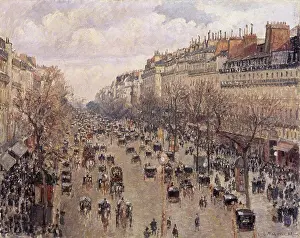 Countries Prints: Boulevard Montmartre in Paris Camille Pissarro (1830-1903/French) Hermitage Museum