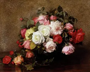 Paintings And Illustration Prints: A Bowl of Beautiful Roses Richard Crafton Green (b.1848)