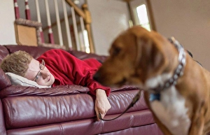 Disorder Prints: Boy with Anxiety Disorder and his therapy dog