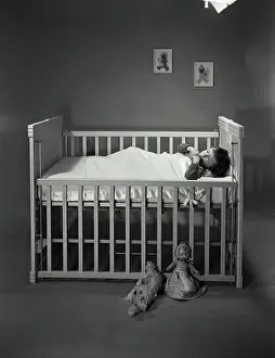 Relaxation Prints: Boy sleeping in crib