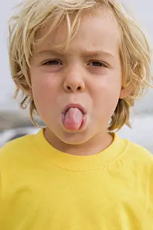 Sticking Out Tongue Prints: Boy sticking out tongue